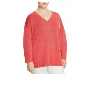 EILEEN FISHER Organic Linen Boxy Pullover Sweater 1X